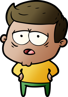 Bir insan tarafından çizilmiş yorgun bir adam.