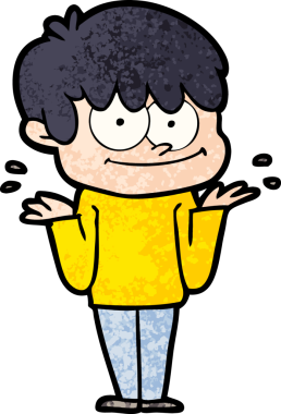 Bir insan tarafından çizilmiş mutlu çizgi film adamı.