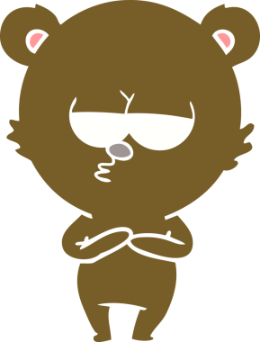 Sıkıcı ayı düz renkli çizgi film bir insan tarafından çizildi