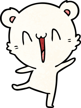 Bir insan tarafından çizilmiş mutlu kutup ayısı karikatürü