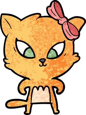 Bir insan tarafından çizilmiş çizgi film kedisi.