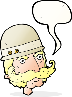 bir insan tarafından çizilmiş konuşma baloncuğu ile Victoria tarzı büyük oyun avcısı.