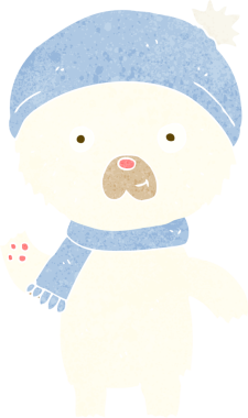 Bir insan tarafından çizilmiş kutup ayısı sallayan çizgi film.