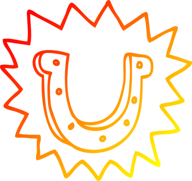 Bir insan tarafından çizilmiş çılgın şanslı at nalı sembolünün sıcak çizgi çizimi