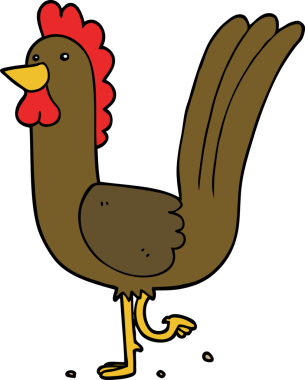 bir insan tarafından çizilmiş çizgi film horozu