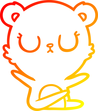 Bir insan tarafından çizilmiş barışçıl bir ayının sıcak çizgi çizgisi.