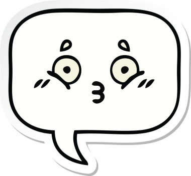 Bir insan tarafından çizilmiş şirin bir karikatür konuşma balonunun etiketi.