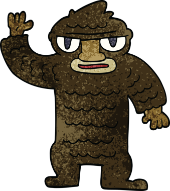 bir insan tarafından çizilmiş büyük yeti karalaması