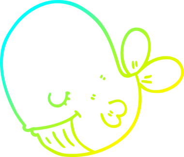 Bir insan tarafından çizilmiş karikatür balinası çizimi.