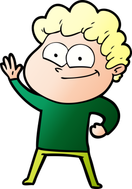 Bir insan tarafından çizilmiş mutlu bir adam.