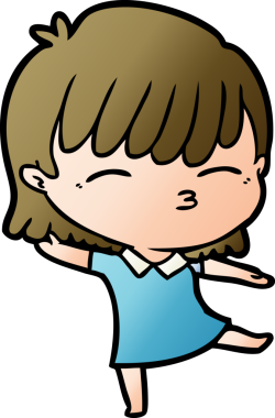 Bir insan tarafından çizilmiş karikatür kadın.