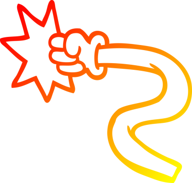 Bir insan tarafından çizilen çizgi film el hareketlerinin sıcak gradyan çizimi