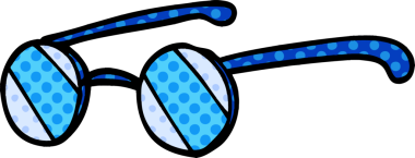 Bir insan tarafından çizilmiş yuvarlak gözlük.