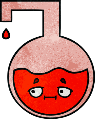 Bir insan tarafından çizilmiş bir bilimsel deneyin retro grunge doku karikatürü