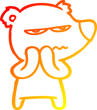 Bir insan tarafından çizilmiş kızgın bir ayı karikatürü.