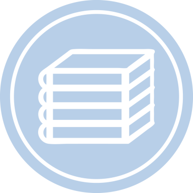 Bir insan tarafından çizilmiş bir yığın kitap dairesel simgesi