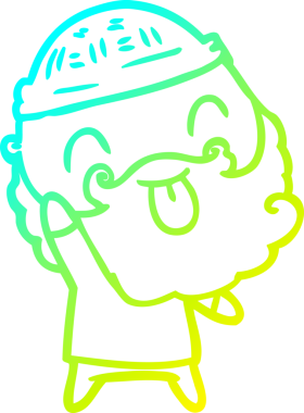 Soğuk gradyan çizgisi, sakallı bir adamın bir insan tarafından çizilmiş dili.