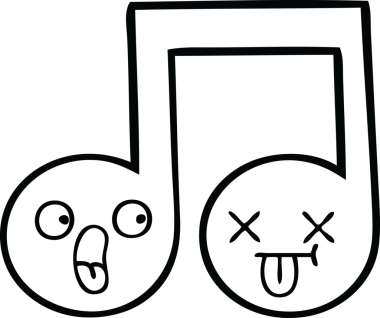 Bir insan tarafından çizilmiş bir notanın çizgi çizimi