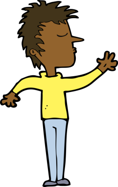 Bir insan tarafından çizilmiş, umursamaz bir çizgi film.