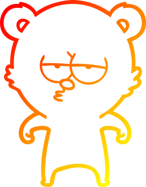 Bir insan tarafından çizilmiş, sıkılmış bir ayı çizgi filminin sıcak gradyanı.