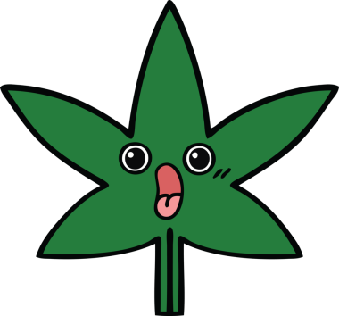 Bir insan tarafından çizilmiş marihuana yaprağı karikatürü.