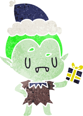 Bir insan tarafından çizilmiş Kawaii vampirinin eski bir karikatürü.