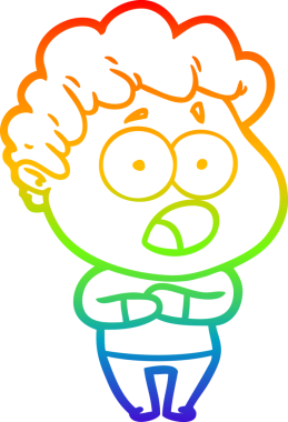 gökkuşağı gradyanı çizimi bir insan tarafından çizilmiş şok bir adam