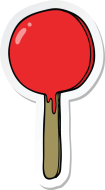 Bir insan tarafından çizilmiş bir lolipopun çıkartması.