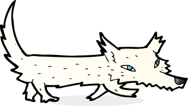 Bir insan tarafından çizilmiş küçük bir kurt.