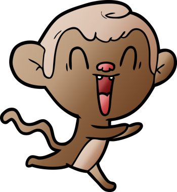 Bir insan tarafından çizilmiş gülen maymun çizgi filmi