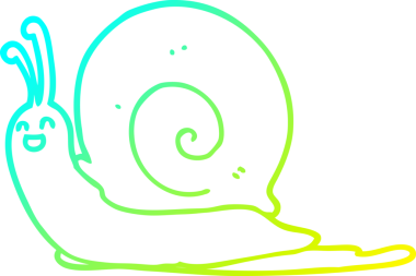 Bir insan tarafından çizilmiş soğuk çizgi bir salyangoz çizimi