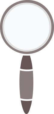 Bir insanın çizdiği büyüteçin düz renkli retro karikatürü