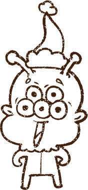 Bir insan tarafından çizilen Noel Uzaylı Kömürü