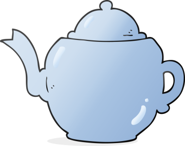 Bir insan tarafından çizilmiş bir karikatür çaydanlığı.