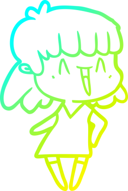 Bir insan tarafından çizilmiş bir karikatür kadın çizimi.