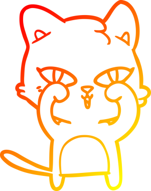 Bir çizgi film kedisinin insan tarafından çizilmiş sıcak çizgi çizimi.