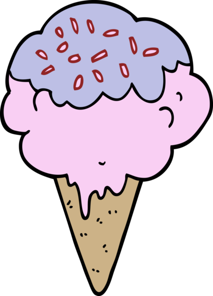 Bir insan tarafından çizilmiş karikatür dondurma.