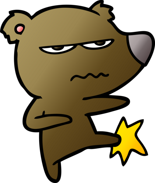 Bir insan tarafından çizilmiş kızgın ayı çizgi filmi.