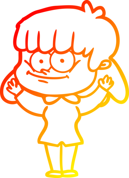 Bir insan tarafından çizilmiş gülümseyen bir karikatür çizimi