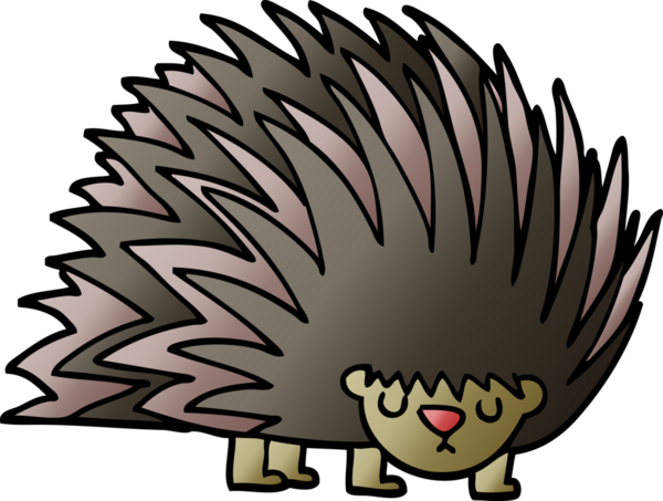 Bir insan tarafından çizilmiş çivili kirpi.