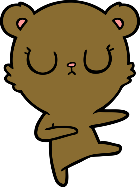 Bir insan tarafından çizilmiş barışçıl ayı yavrusu.