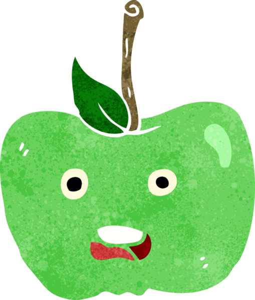 bir insan tarafından çizilmiş elma karikatürü