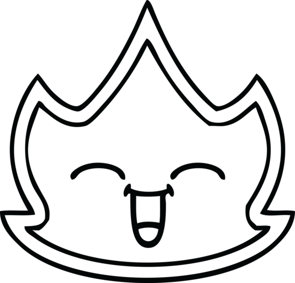 Bir insan tarafından çizilmiş bir ateşin çizgi çizimi