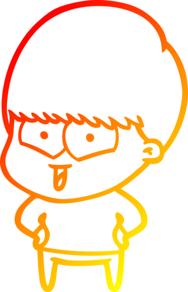 Bir insan tarafından çizilen mutlu bir çocuğun sıcak çizgi çizimi.