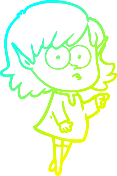 Bir insan tarafından çizilmiş soğuk gradyan çizgi çizimi.