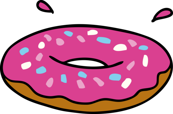 Bir insan tarafından çizilmiş buzlu yüzüklü bir çöreğin karalaması.