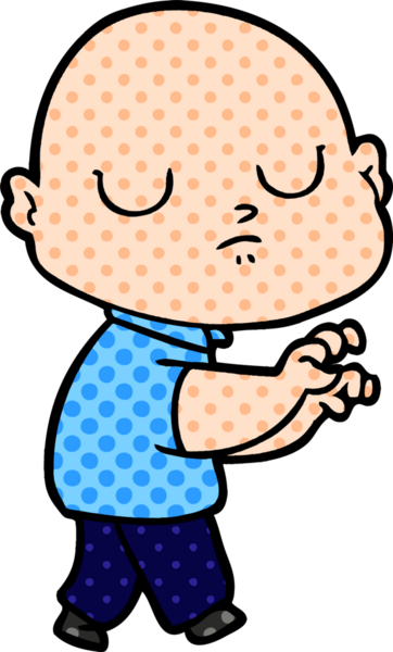 bir insan tarafından çizilmiş kel bir adam.