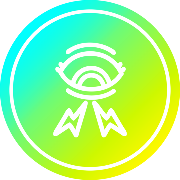 Bir insan tarafından çizilmiş havalı gradyan çizgili mistik göz dairesel simgesi