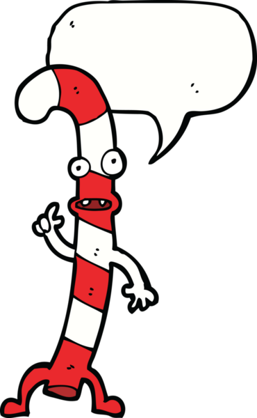 Bir insan tarafından çizilmiş konuşma balonlu Noel şekerleri.