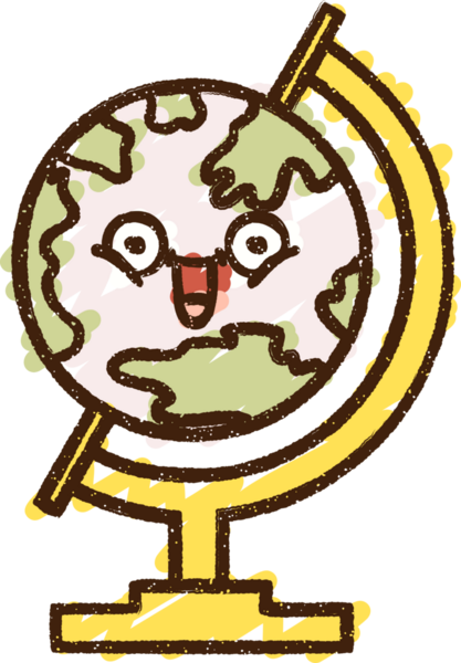 Bir insan tarafından çizilen Dünya Tebeşiri